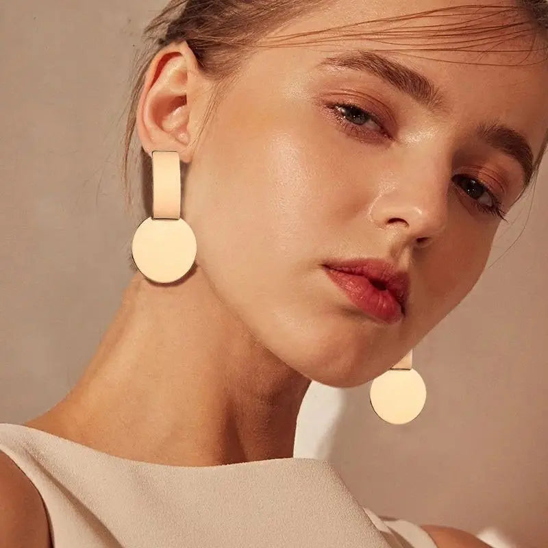 Multi-Shaped Round and Irregular Hollow Pin Earrings