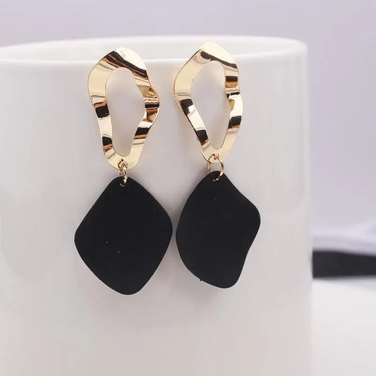 Retro Vintage Multicolor Geometric Dangle Earrings - Bohemian Statement Drop Earrings