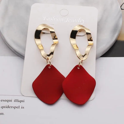 Retro Vintage Multicolor Geometric Dangle Earrings - Bohemian Statement Drop Earrings