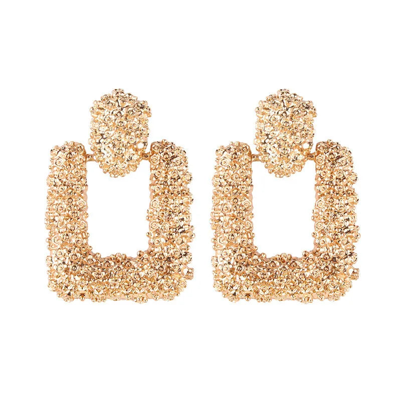 Multi-Shaped Round and Irregular Hollow Pin Earrings