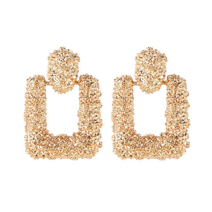 Multi-Shaped Round and Irregular Hollow Pin Earrings