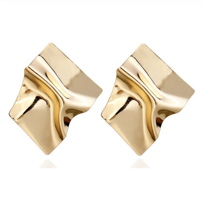 Multi-Shaped Round and Irregular Hollow Pin Earrings