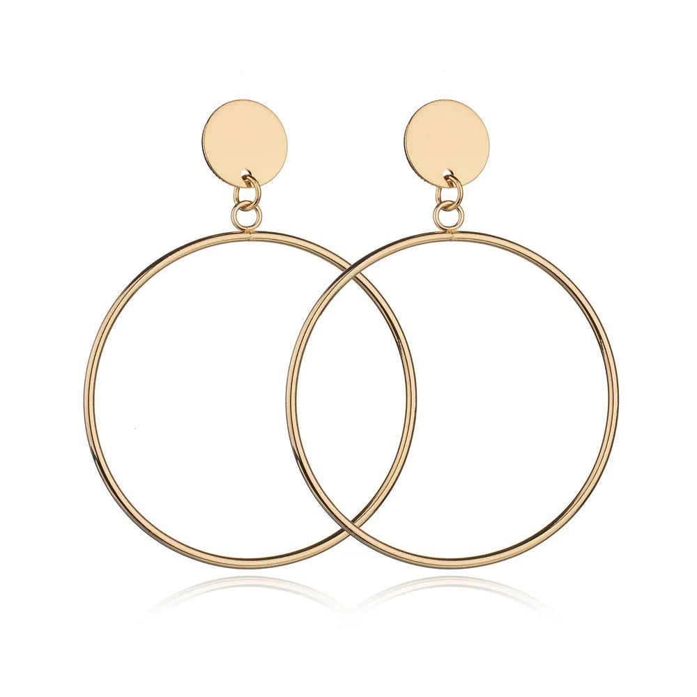 Multi-Shaped Round and Irregular Hollow Pin Earrings