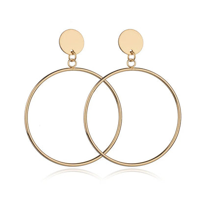 Multi-Shaped Round and Irregular Hollow Pin Earrings