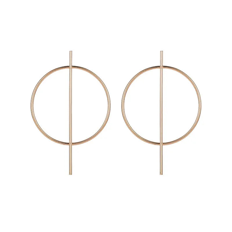 Multi-Shaped Round and Irregular Hollow Pin Earrings
