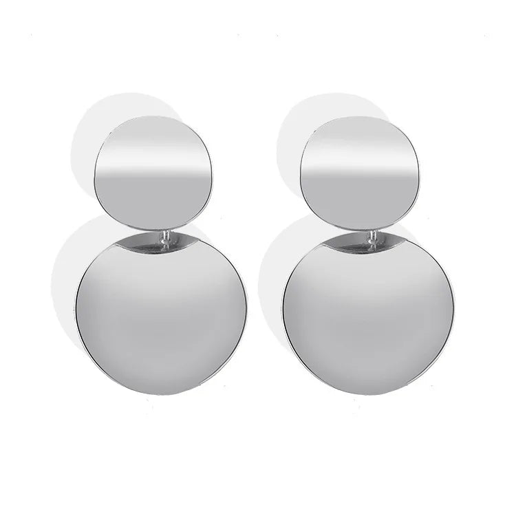 Multi-Shaped Round and Irregular Hollow Pin Earrings