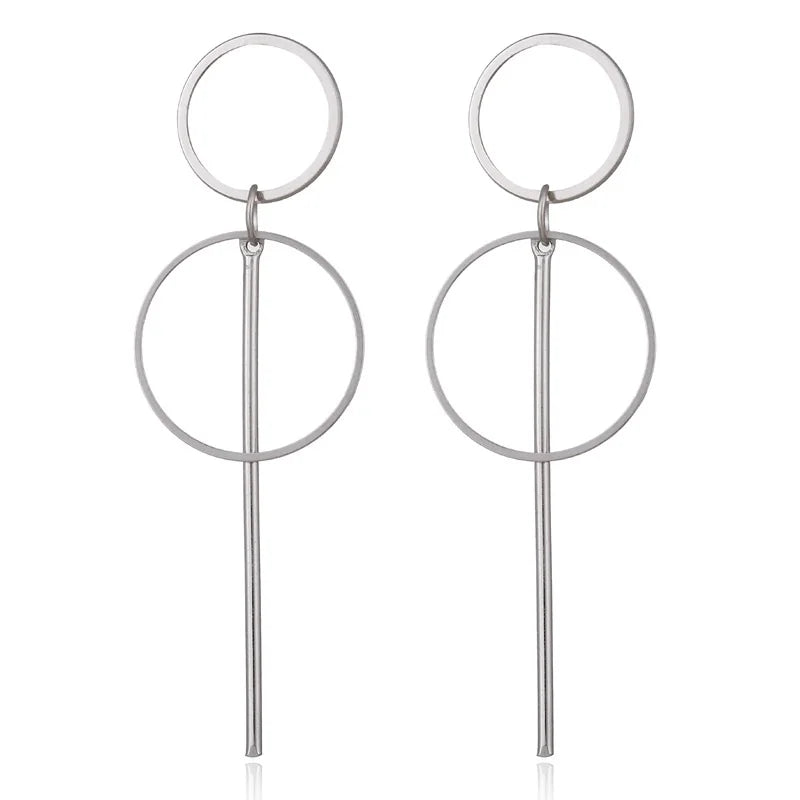 Multi-Shaped Round and Irregular Hollow Pin Earrings