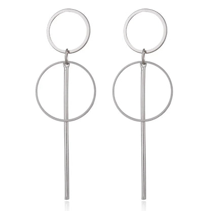 Multi-Shaped Round and Irregular Hollow Pin Earrings