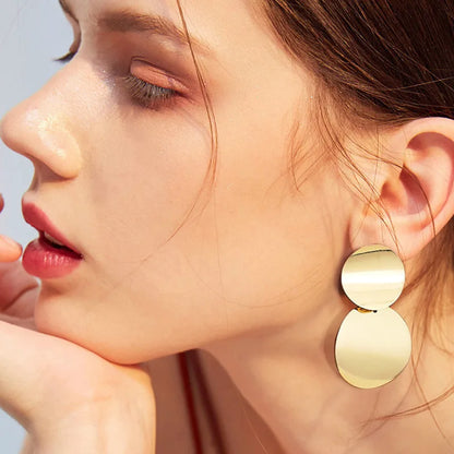 Multi-Shaped Round and Irregular Hollow Pin Earrings