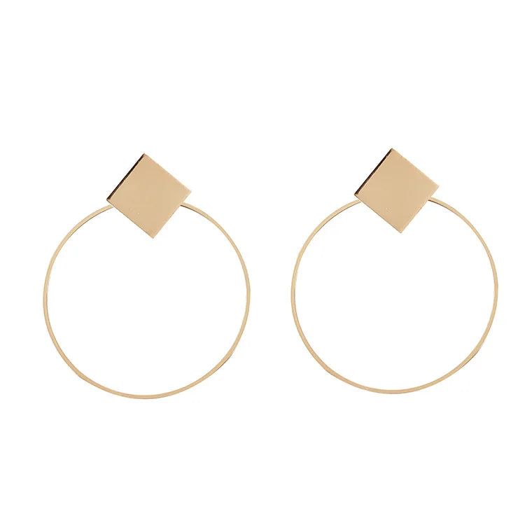 Multi-Shaped Round and Irregular Hollow Pin Earrings