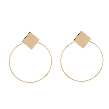 Multi-Shaped Round and Irregular Hollow Pin Earrings