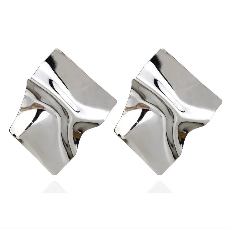Multi-Shaped Round and Irregular Hollow Pin Earrings