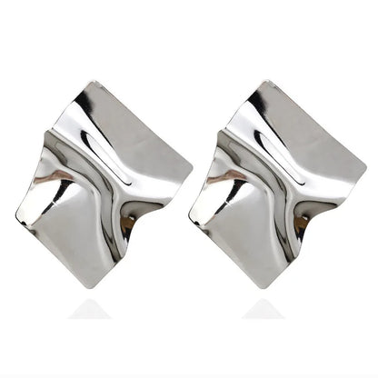 Multi-Shaped Round and Irregular Hollow Pin Earrings