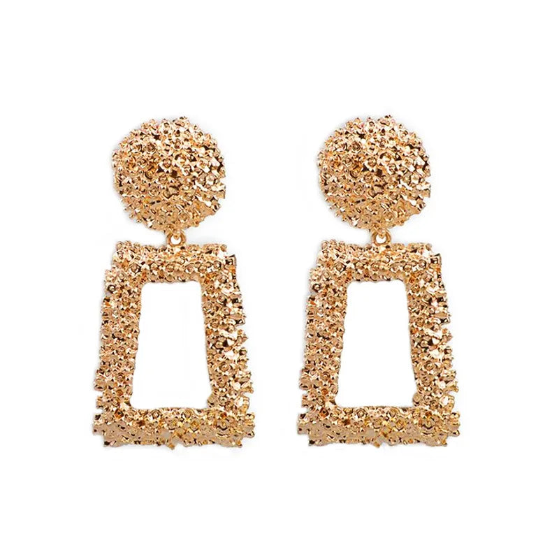 Multi-Shaped Round and Irregular Hollow Pin Earrings