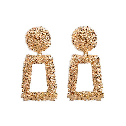 Multi-Shaped Round and Irregular Hollow Pin Earrings