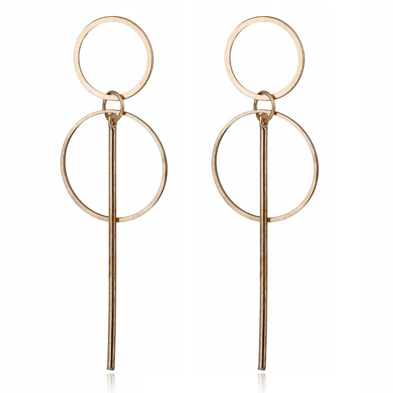 Multi-Shaped Round and Irregular Hollow Pin Earrings
