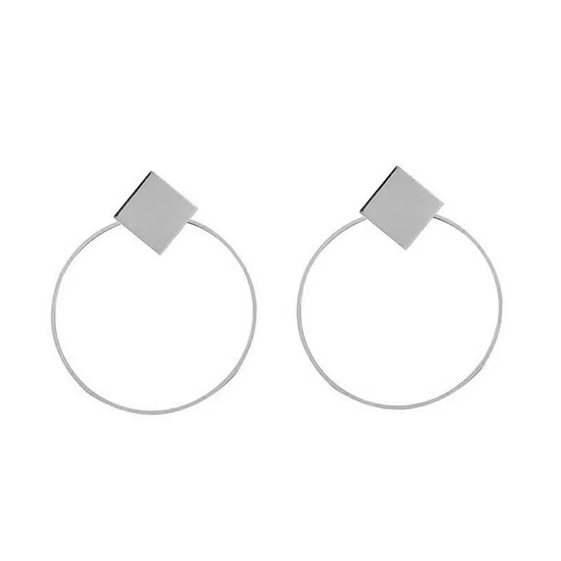 Multi-Shaped Round and Irregular Hollow Pin Earrings