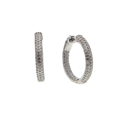 Iced Out Hoop Earrings – 25mm/50mm Full CZ Coverage