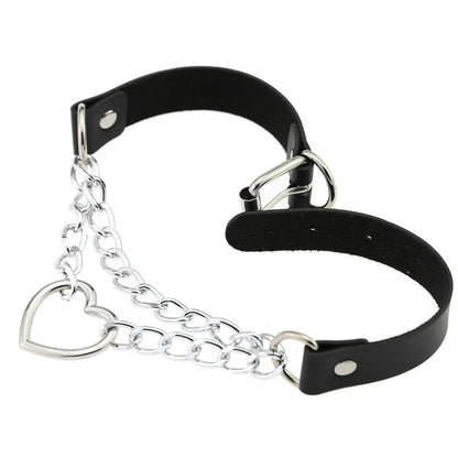 Gothic Heart Choker Collar – Leather Necklace