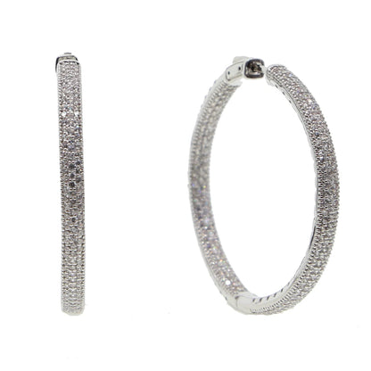 Iced Out Hoop Earrings – 25mm/50mm Full CZ Coverage