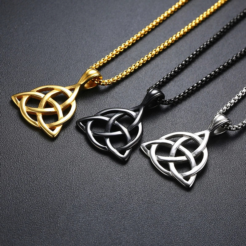 Viking Celtic Knot Necklace - Triple Knot Pendant