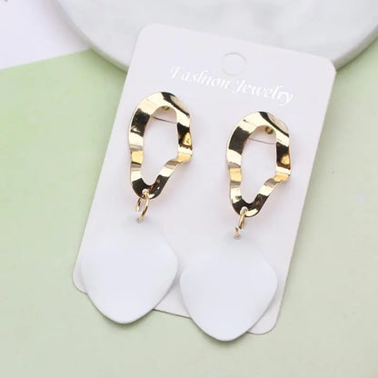 Retro Vintage Multicolor Geometric Dangle Earrings - Bohemian Statement Drop Earrings