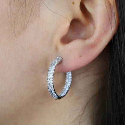 Iced Out Hoop Earrings – 25mm/50mm Full CZ Coverage
