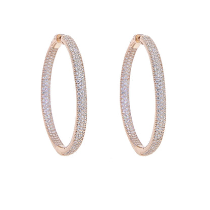 Iced Out Hoop Earrings – 25mm/50mm Full CZ Coverage
