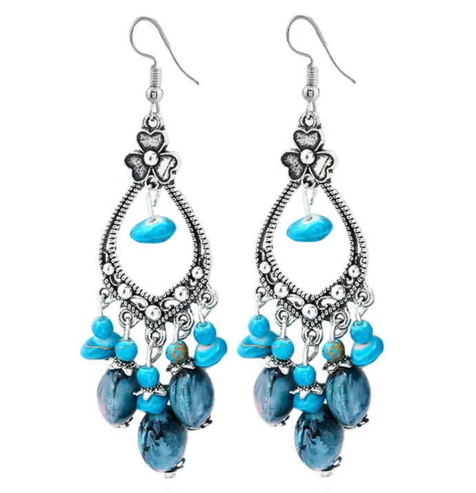 Bohemian Crystal Drop Earrings – Multicolor Rhinestone Dangles