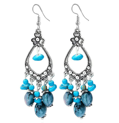 Bohemian Crystal Drop Earrings – Multicolor Rhinestone Dangles