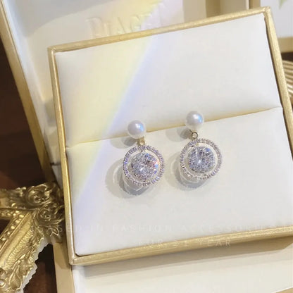 Bohemian Pearl & Rhinestone Stud Earrings