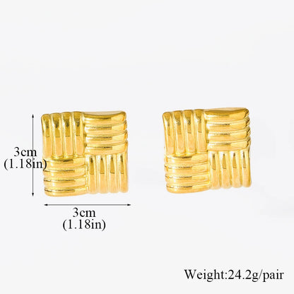 Vintage Multi-Shaped Gold Twist Hoop Earrings