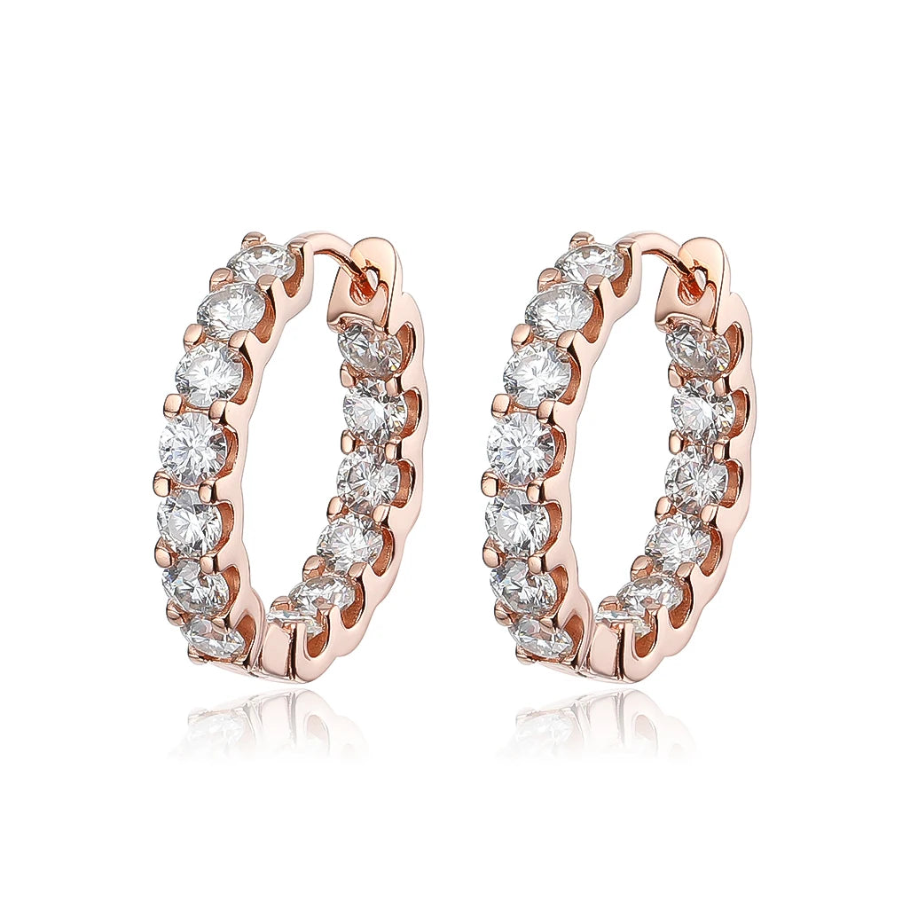 Moissanite-Studded Hoop Earrings