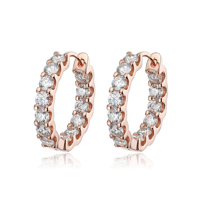 Moissanite-Studded Hoop Earrings