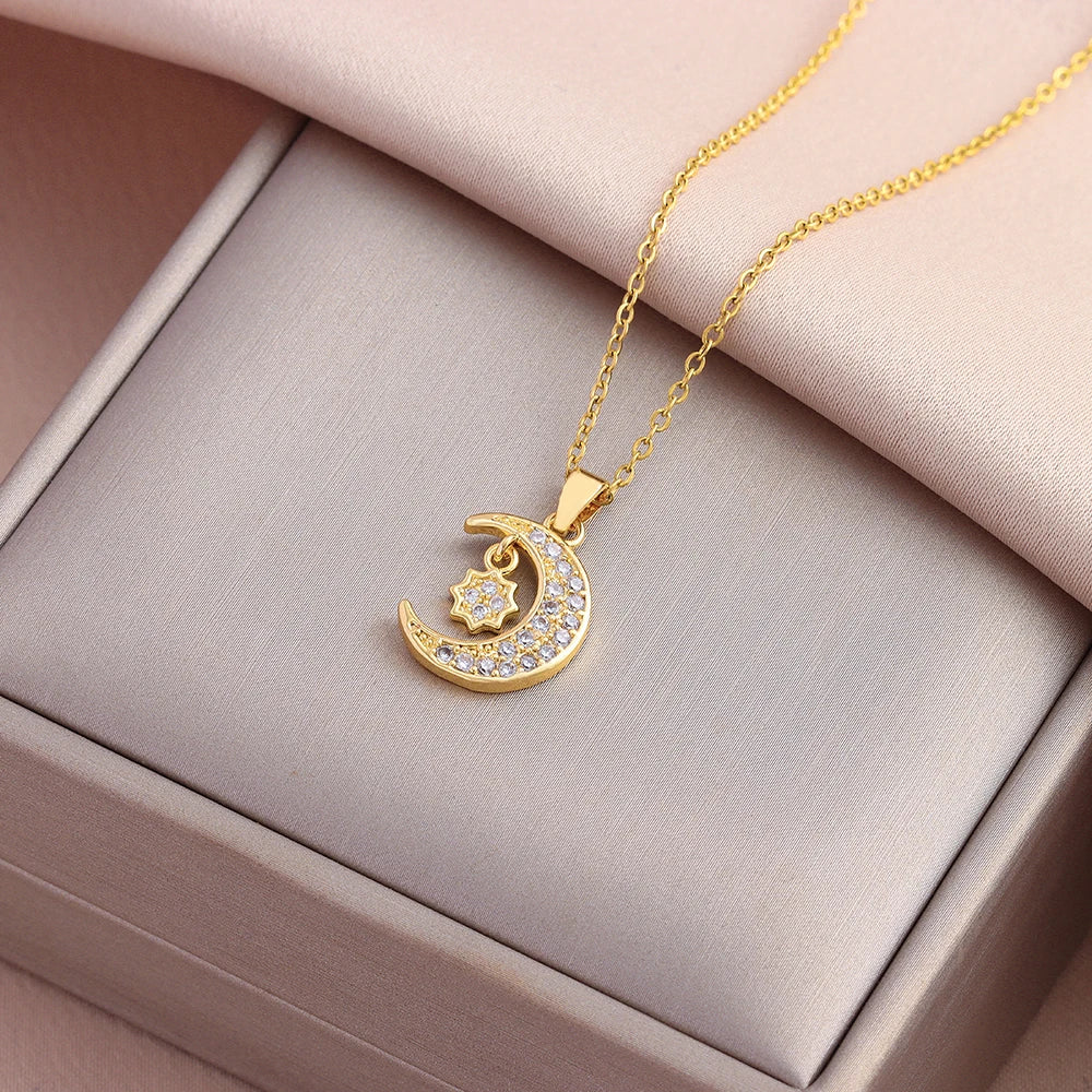 Crescent Moon Pendant Necklace