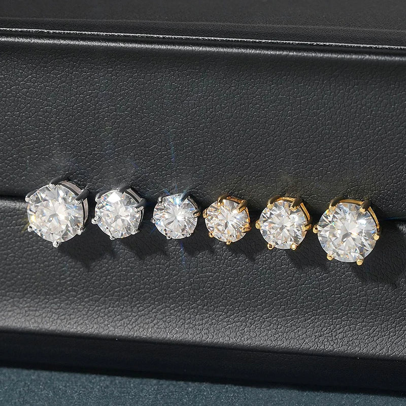 18K Gold Plated /  925 Sterling Silver Moissanite Stud Earrings