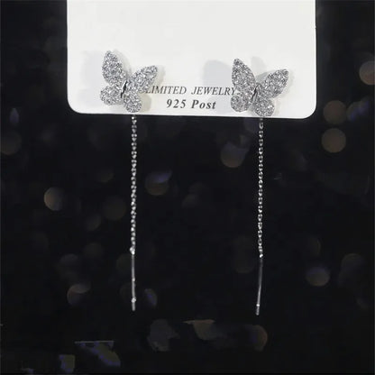 Golden Butterfly Drop Earrings