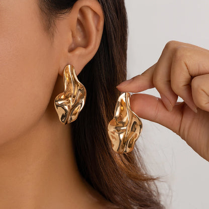 Eccentric Metal Silver/Gold Plated Stud Earrings