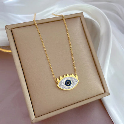 Blue Eye Necklace – Charm Gold Chain