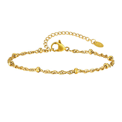Thin Link Stainless Steel 18K Gold Plated Bracelet