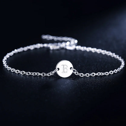 Initial Letter Chain Bracelet for Women