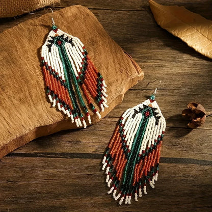 Bohemian Beaded Tassel Earrings – Lightweight Colorful Dangle Drops