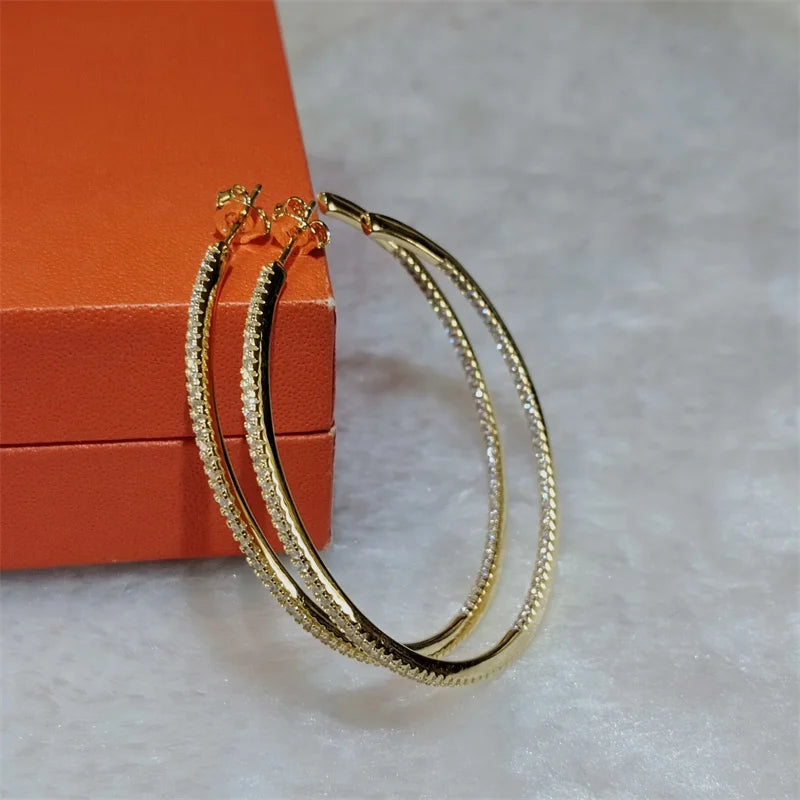 Silver/Gold Plated Cuff Hoop Earrings