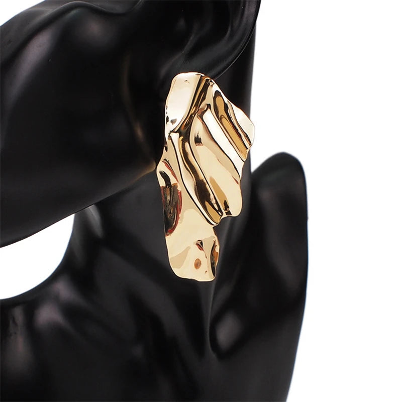 Eccentric Geometric Metal Dangle Earrings