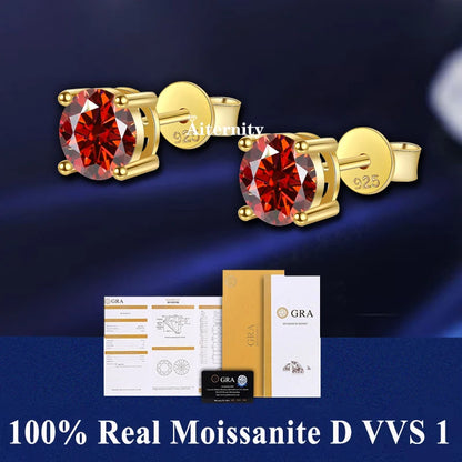 18K Gold Plated /  925 Sterling Silver Moissanite Stud Earrings