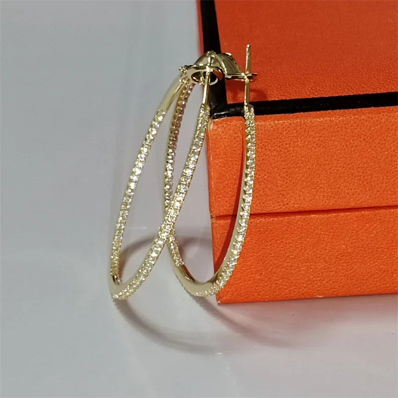 Silver/Gold/Rose Gold Moissanite Hoop Earrings