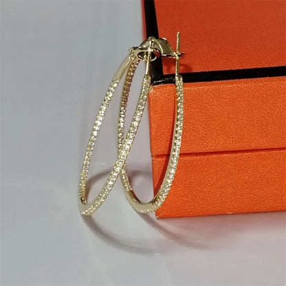 Silver/Gold/Rose Gold Moissanite Hoop Earrings