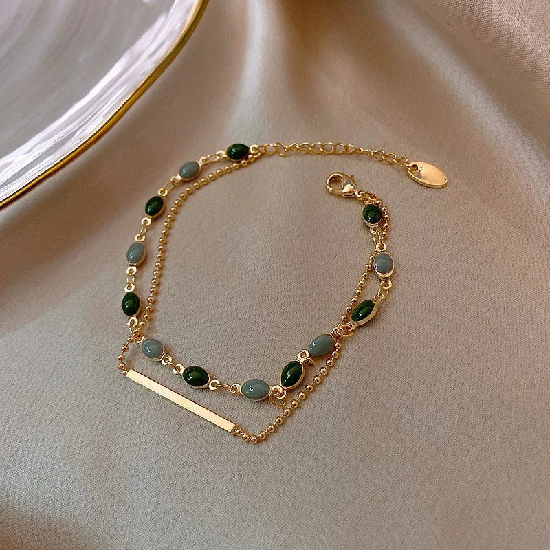 Bohemian Minimalist Multi-Layer Bracelet Set – 6-Piece Fashion Jewelry