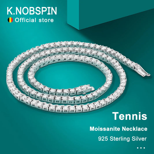 Moissanite Tennis Necklace – 925 Sterling Silver