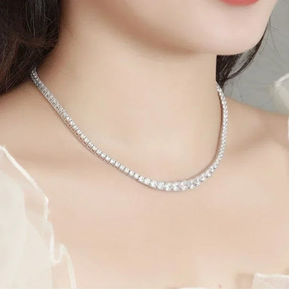 Moissanite Tennis Necklace – 925 Sterling Silver
